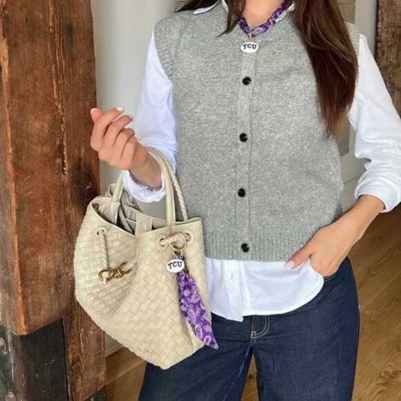 TCU Horned Frogs Logo Bandana Bag Charm Keychain - Picture 3 of 3